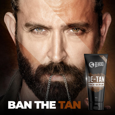 BEARDO De-Tan Face scrub for Men, 100g | Blackhead & Tan Removal | Dual Bead Exfoliation | Coffee Detox | Oil Control
